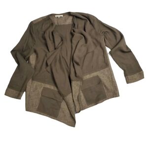 Hem & Thread Brown Herringbone Cardigan w/ Pockets